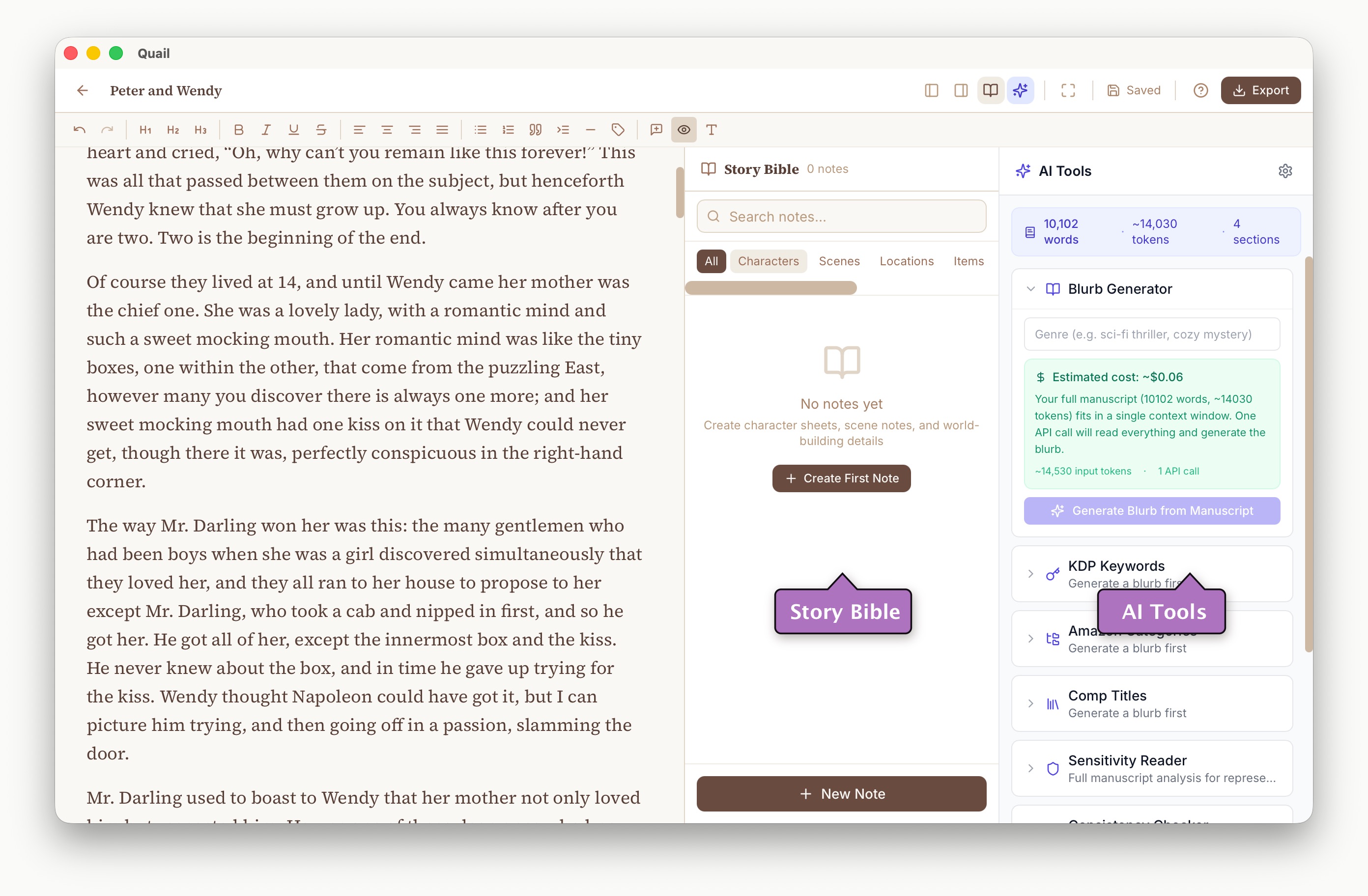 AI tools and Story Bible