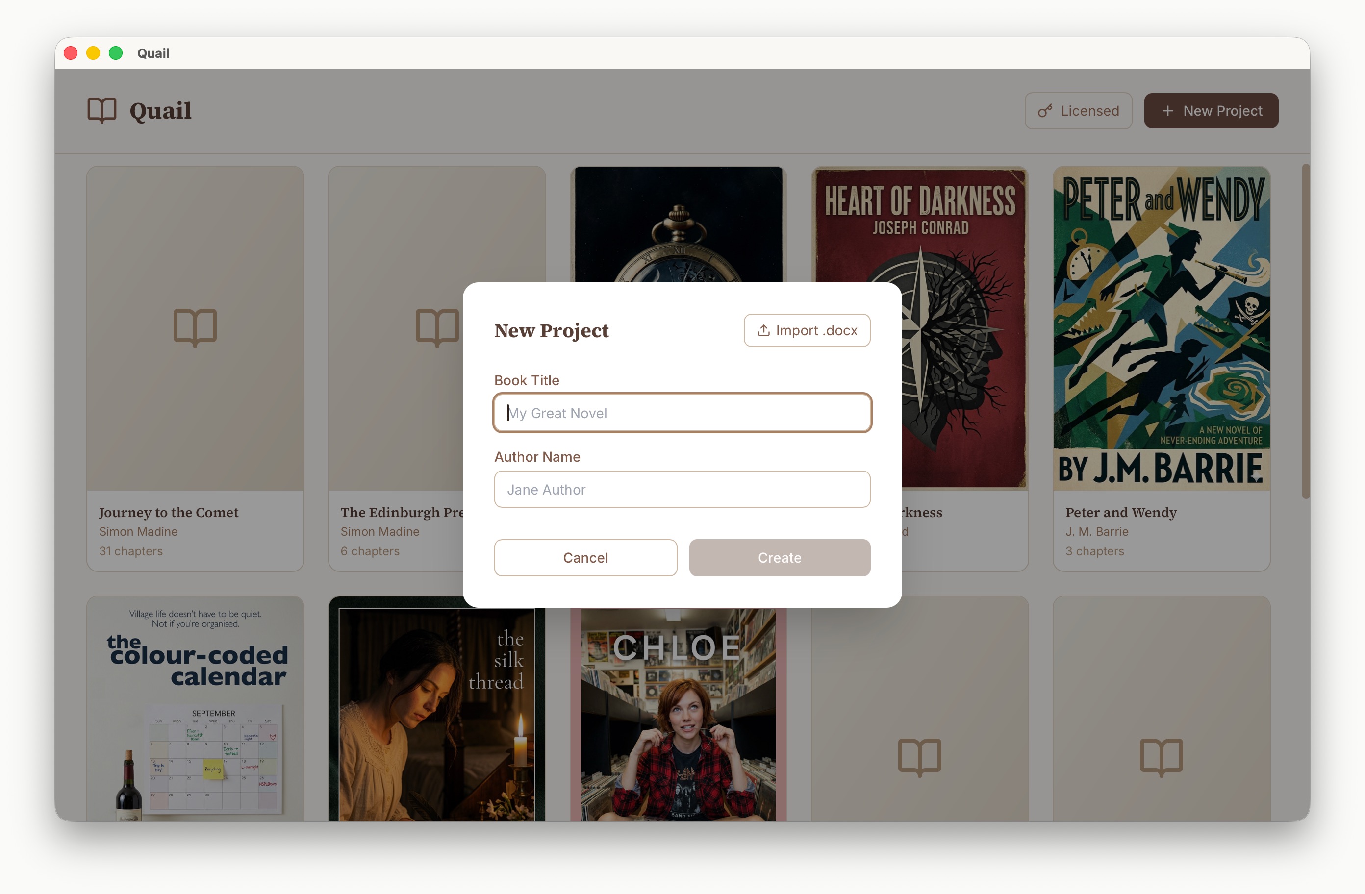 Importing a book